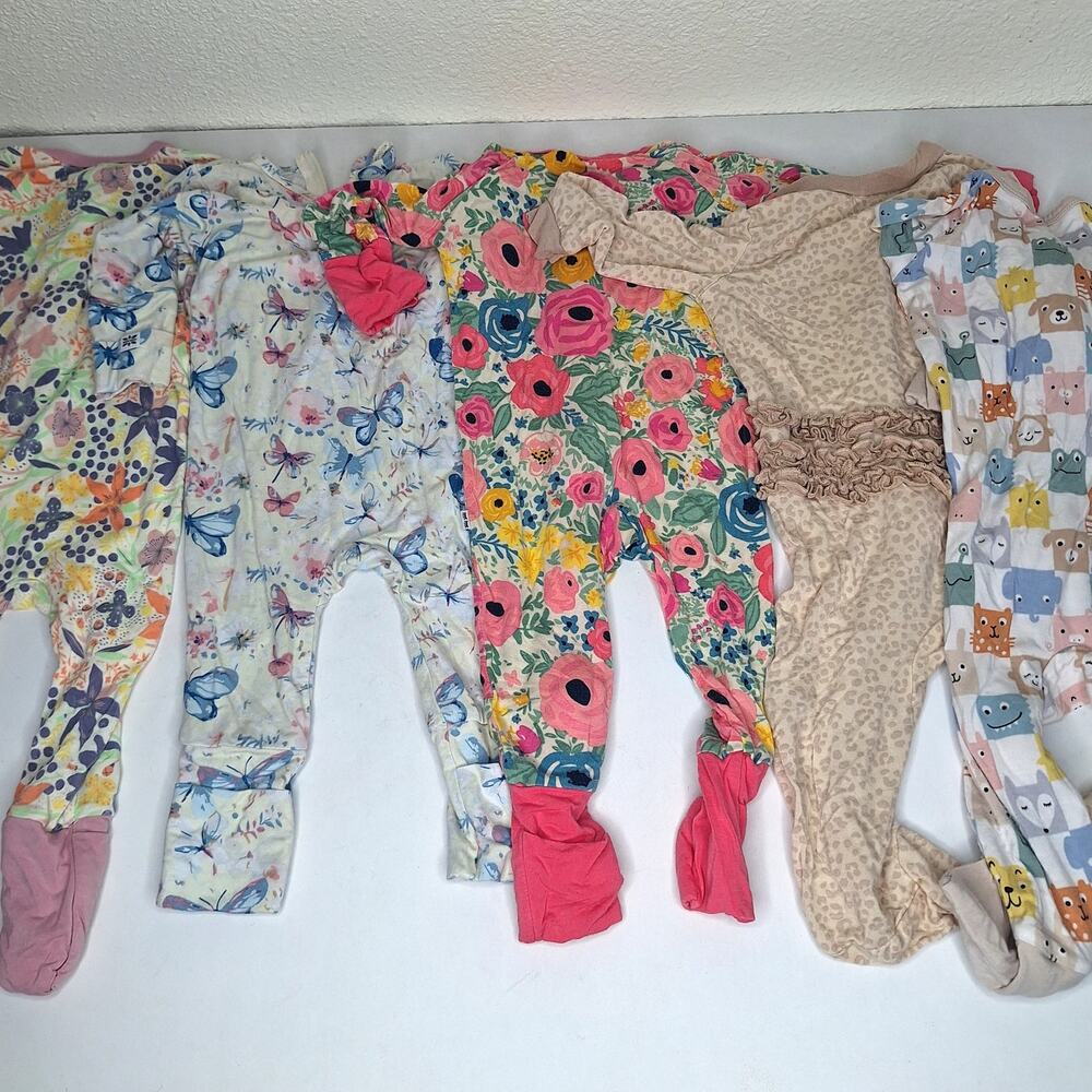 Bamboo Pajamas Zippie Baby 0-3m 3-6m Little Sleepies Bird & Bean Milkberry Sweet - Picture 13 of 13